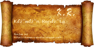 Kámán Renáta névjegykártya